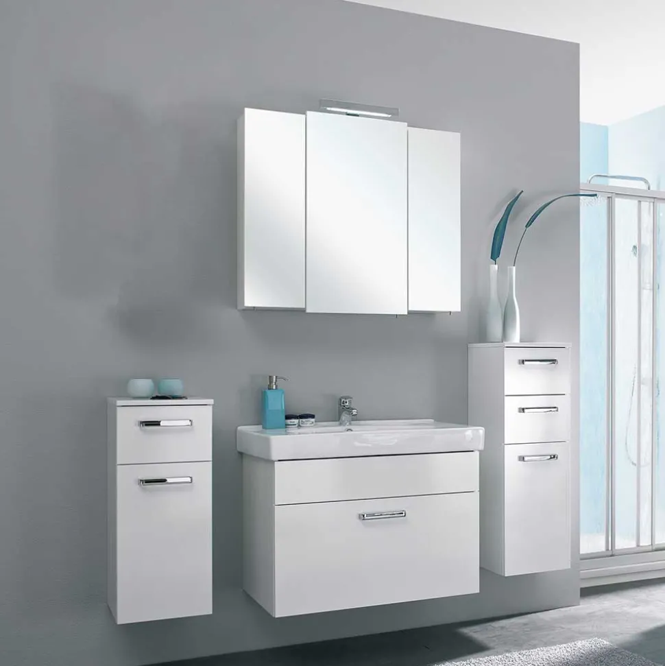 Weiße Badeinrichtung Möbelset - Ardin (vierteilig)