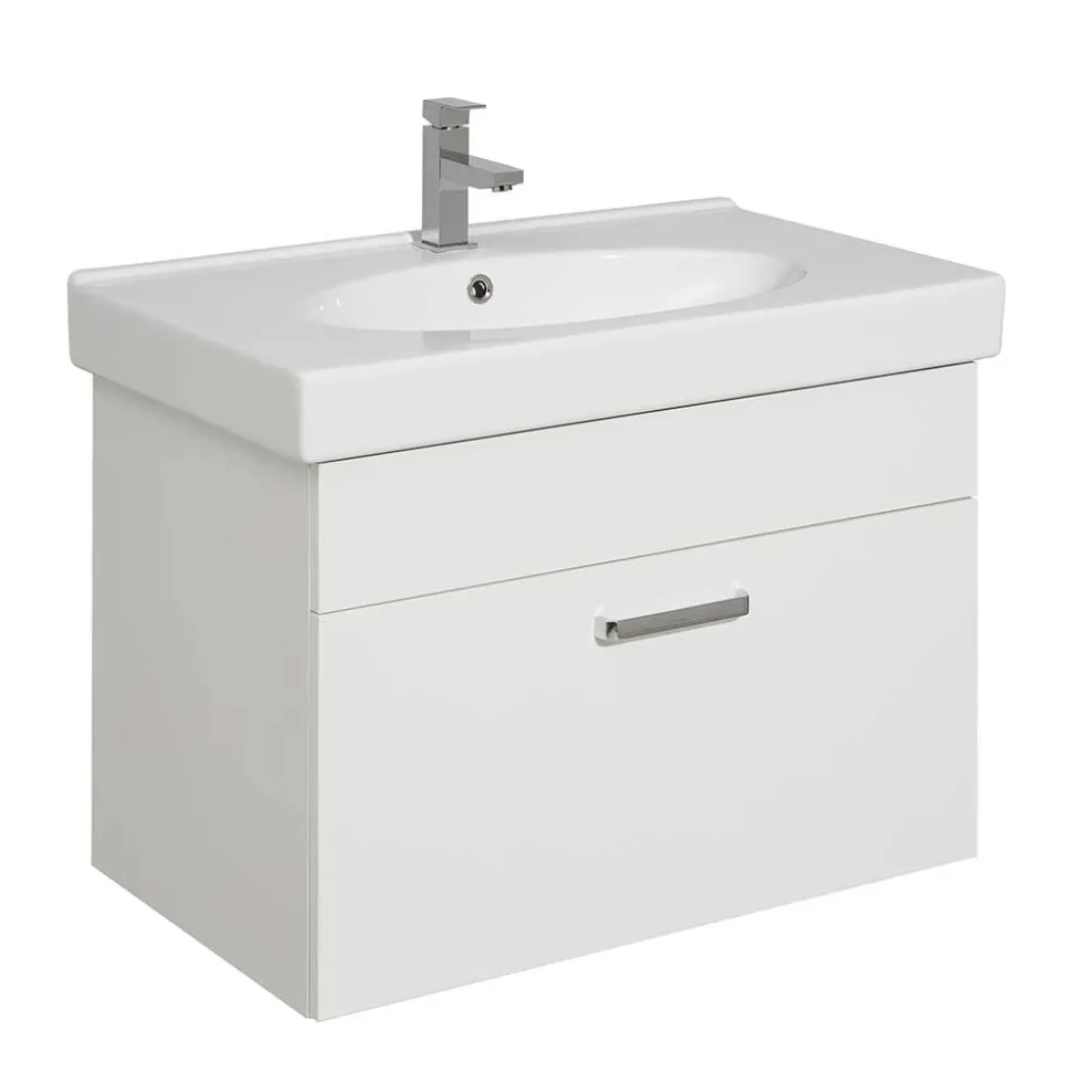 Weiße Badeinrichtung Möbelset - Ardin (vierteilig)