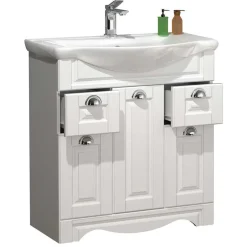 Weiße Badmöbel klassisch Set - Akira (dreiteilig)