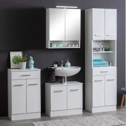 Weiße Badmöbel Kombi zum Aufstellen - Skiranov (vierteilig)
