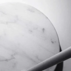 Weiße Bogenlampe mit Stoffschirm - Valnut