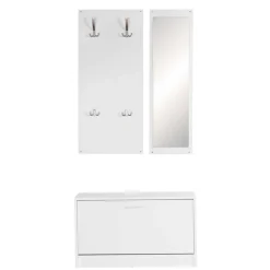 Weiße Garderobenmöbel Set - Mats (dreiteilig)