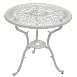 Weiße Gartenmöbel aus Metall Aluminium - Leano (dreiteilig)