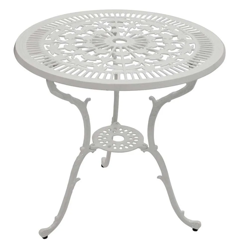 Weiße Gartenmöbel aus Metall Aluminium - Leano (dreiteilig)