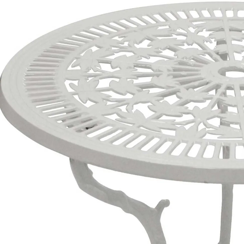 Weiße Gartenmöbel aus Metall Aluminium - Leano (dreiteilig)