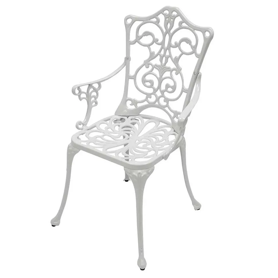 Weiße Gartenmöbel aus Metall Aluminium - Leano (dreiteilig)