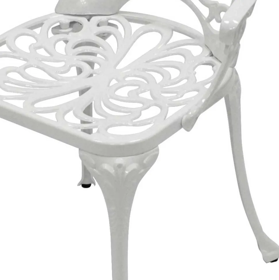 Weiße Gartenmöbel aus Metall Aluminium - Leano (dreiteilig)