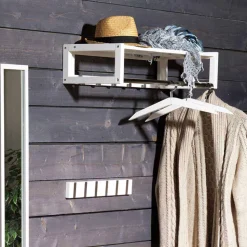 Weiße Hängegarderobe aus Massivholz - Gorfu