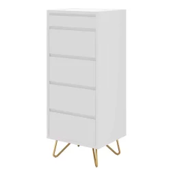 Weiße Hochkommode mit Spiegel aufklappbar - Ricks