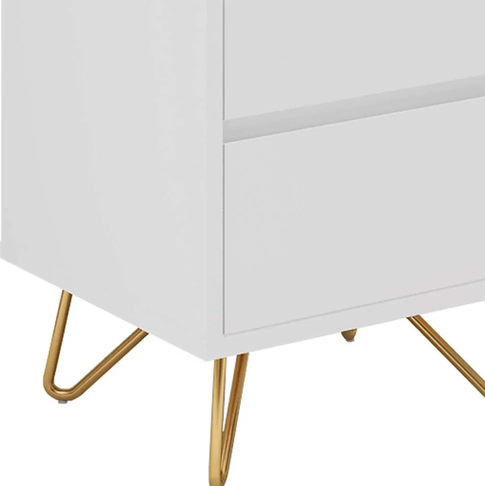 Weiße Hochkommode mit Spiegel aufklappbar - Ricks