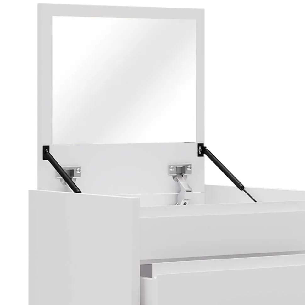 Weiße Hochkommode mit Spiegel aufklappbar - Ricks