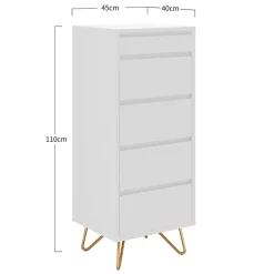 Weiße Hochkommode mit Spiegel aufklappbar - Ricks