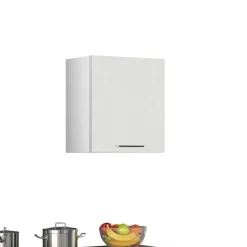 Weiße Küchenzeile ohne Elektrogeräte - Cuneo (neunteilig)