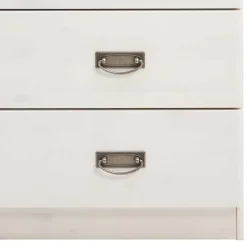 Weiße Kiefernholz Kommode mit Metallgriffen - Satumare