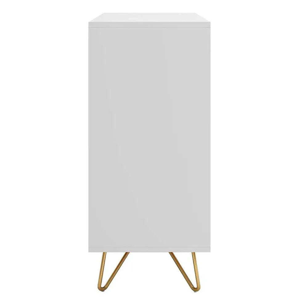 Weiße Kommode mit niedrigen Haarnadel Beinen - Vair