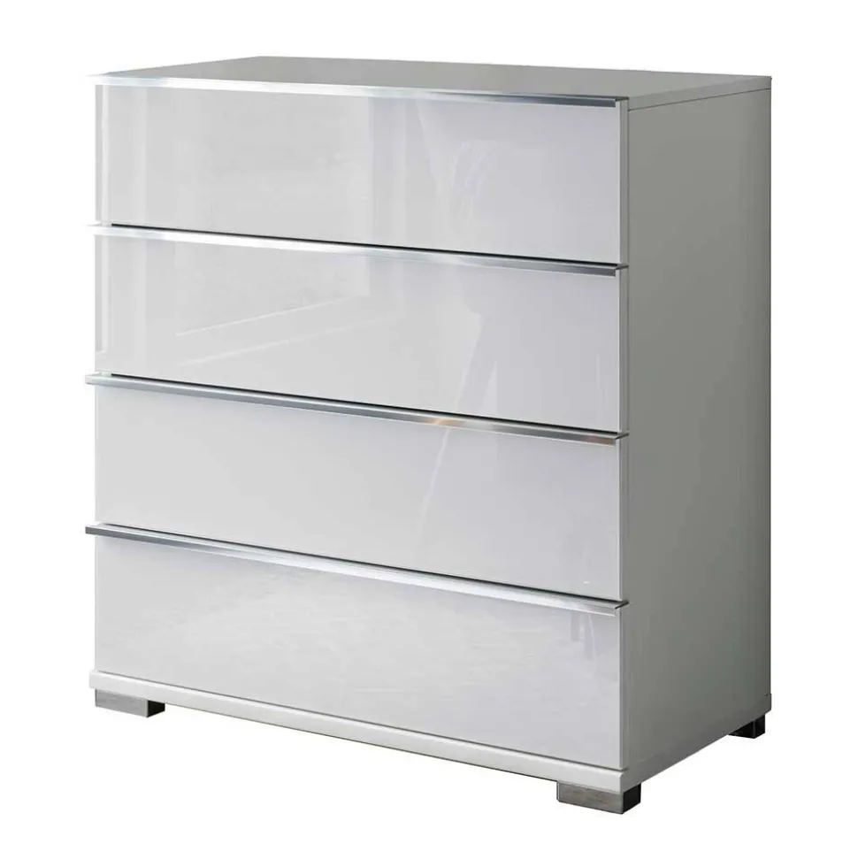 Weiße Kommode mit vier Schubladen - Rocca