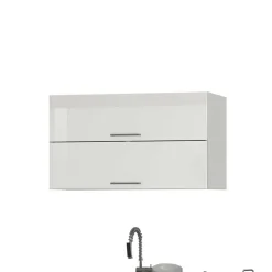 Weiße Leerblock Küche 320cm - Cuneo (achtteilig)