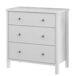 Weiße MDF Kommode mit drei Schubladen - Herusia