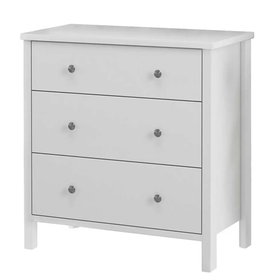 Weiße MDF Kommode mit drei Schubladen - Herusia