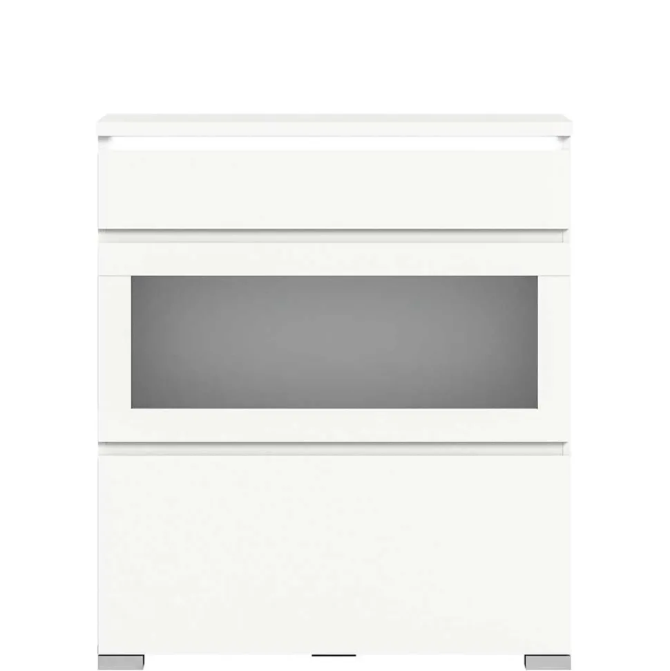 Weiße Schuhkommode mit Schublade & Schuhklappe - Dany