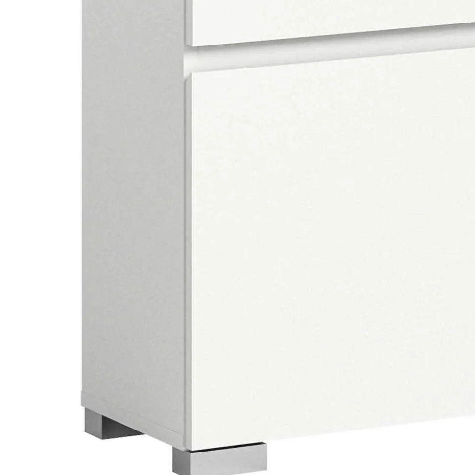 Weiße Schuhkommode mit Schublade & Schuhklappe - Dany