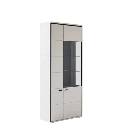 Weiße Stauraumvitrine in modernem Design - Loazin