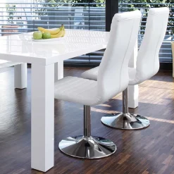 Weiße Stühle drehbar - Basel (4er Set)