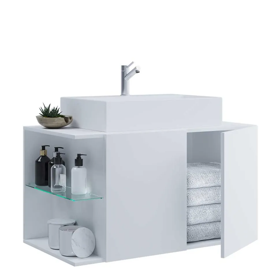 Weiße Waschkommode für die Wandmontage - Ziovarica