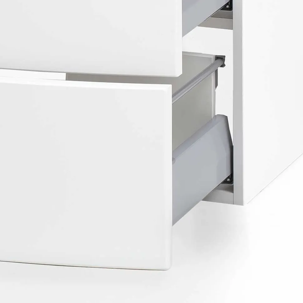 Weiße Waschtischkonsole mit zwei Schubladen - Anjunica