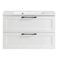 Weiße Waschtischkonsole mit Einlassbecken - Gyatso