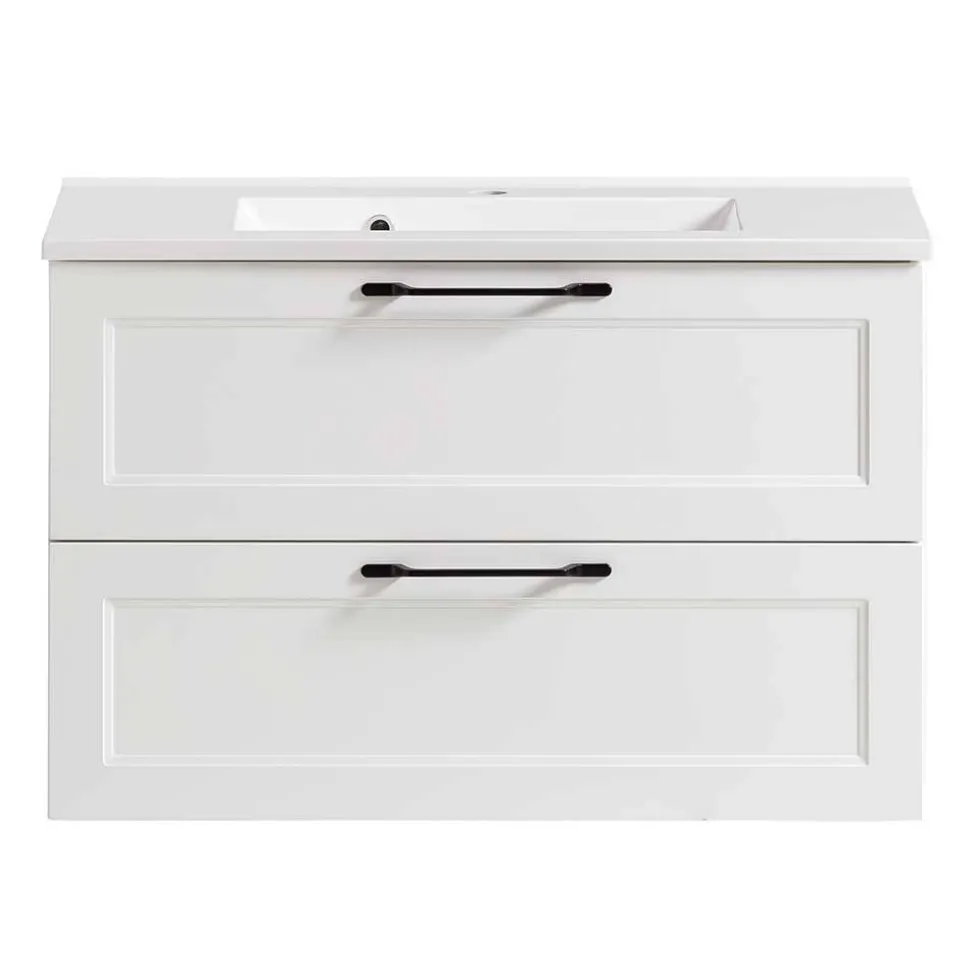 Weiße Waschtischkonsole mit Einlassbecken - Gyatso