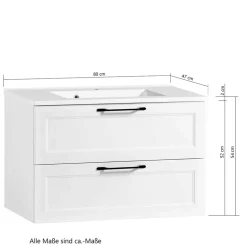 Weiße Waschtischkonsole mit Einlassbecken - Gyatso