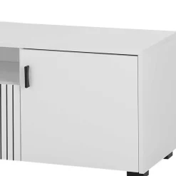 Weiße Wohnzimmerschränke & Wandboard im Set - Dualkos (vierteilig)