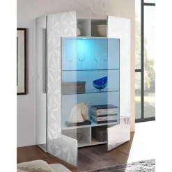 Weiße Wohnzimmervitrine in Hochglanz - Vovasoma