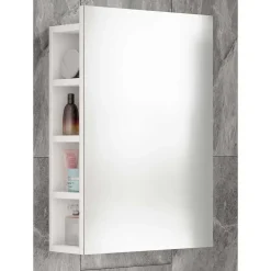 Weißer Badezimmerspiegel mit acht Fächern - Sua