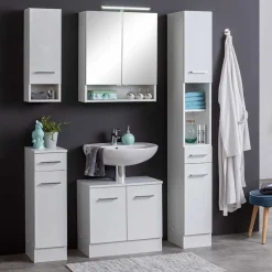 Weißer Badschrank mit Sockel Fuß - Skiranov I