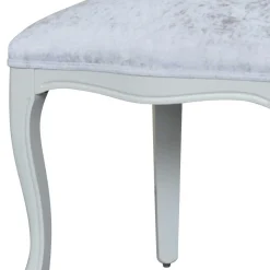 Weißer Barock Polsterstuhl aus Samt & Massivholz - Kubina