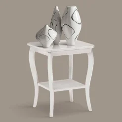 Weißer Beistelltisch mit quadratischer Platte - Christoff