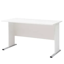 Weißer Bürotisch mit Knieraumblende - Radiassu