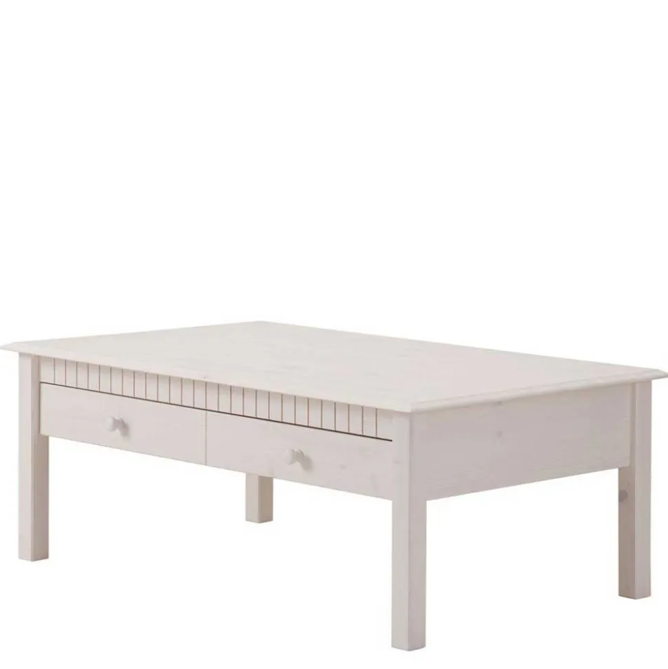 Weißer Couchtisch Landhaus mit Schublade - Loggia