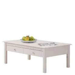 Weißer Couchtisch Landhaus mit Schublade - Loggia