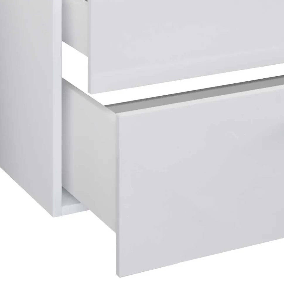 Weißer Doppel-Waschtisch für die Wandmontage - Matsu