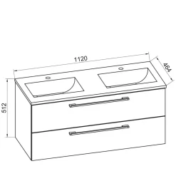 Weißer Doppel-Waschtisch für die Wandmontage - Matsu
