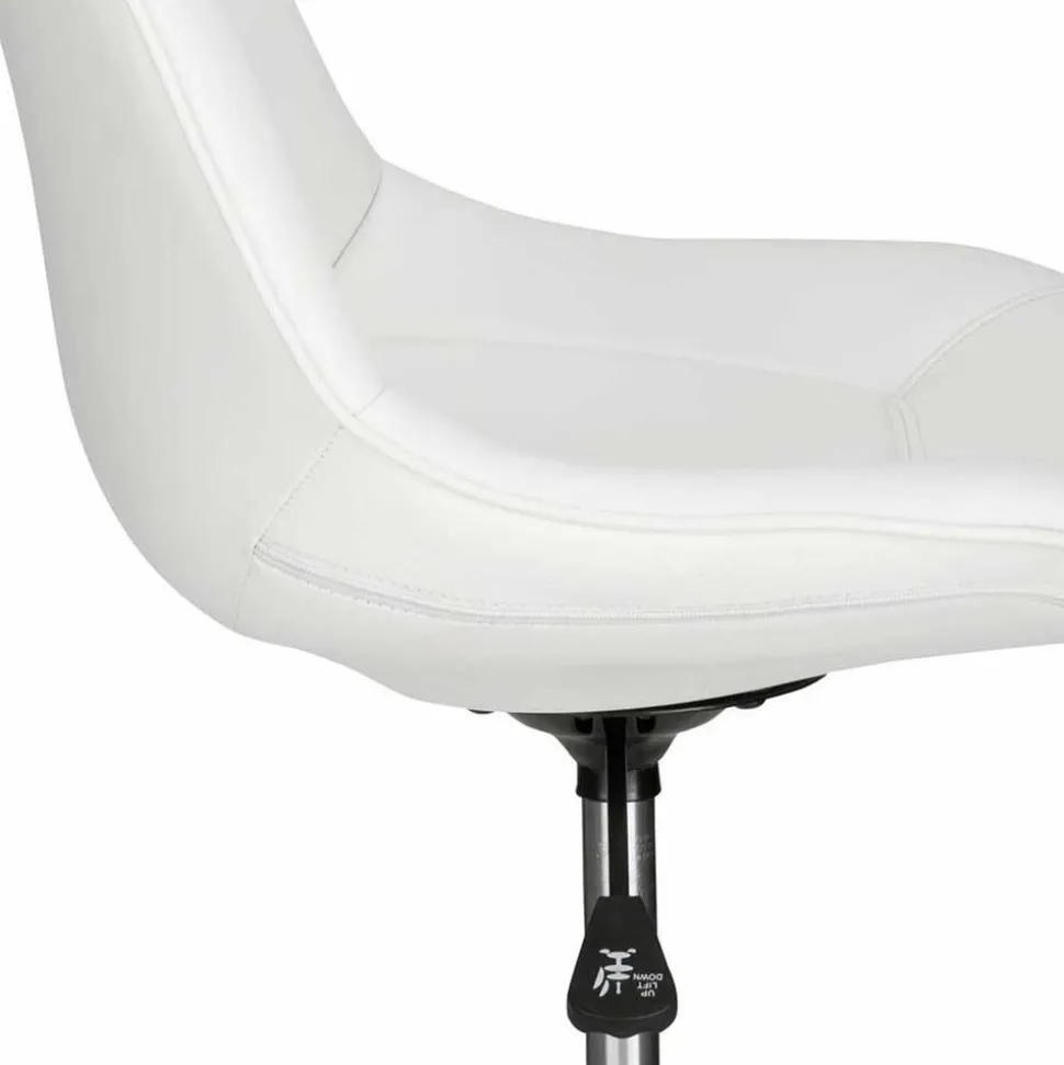 Weißer Drehstuhl mit Kunstleder Schalensitz - Chiloena
