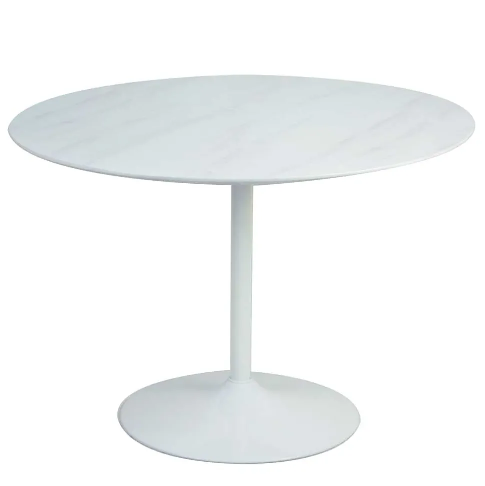 Weißer Esszimmer Esstisch in Rund - Sasmia