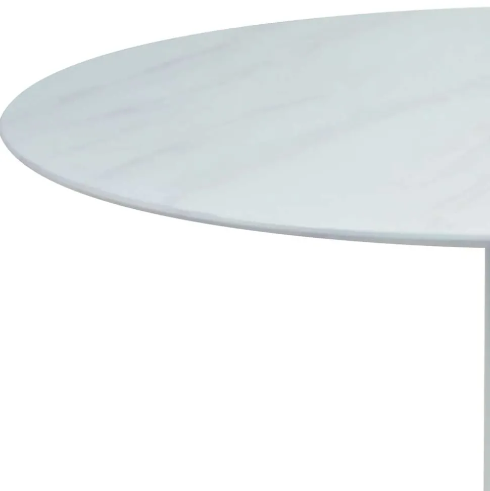 Weißer Esszimmer Esstisch in Rund - Sasmia