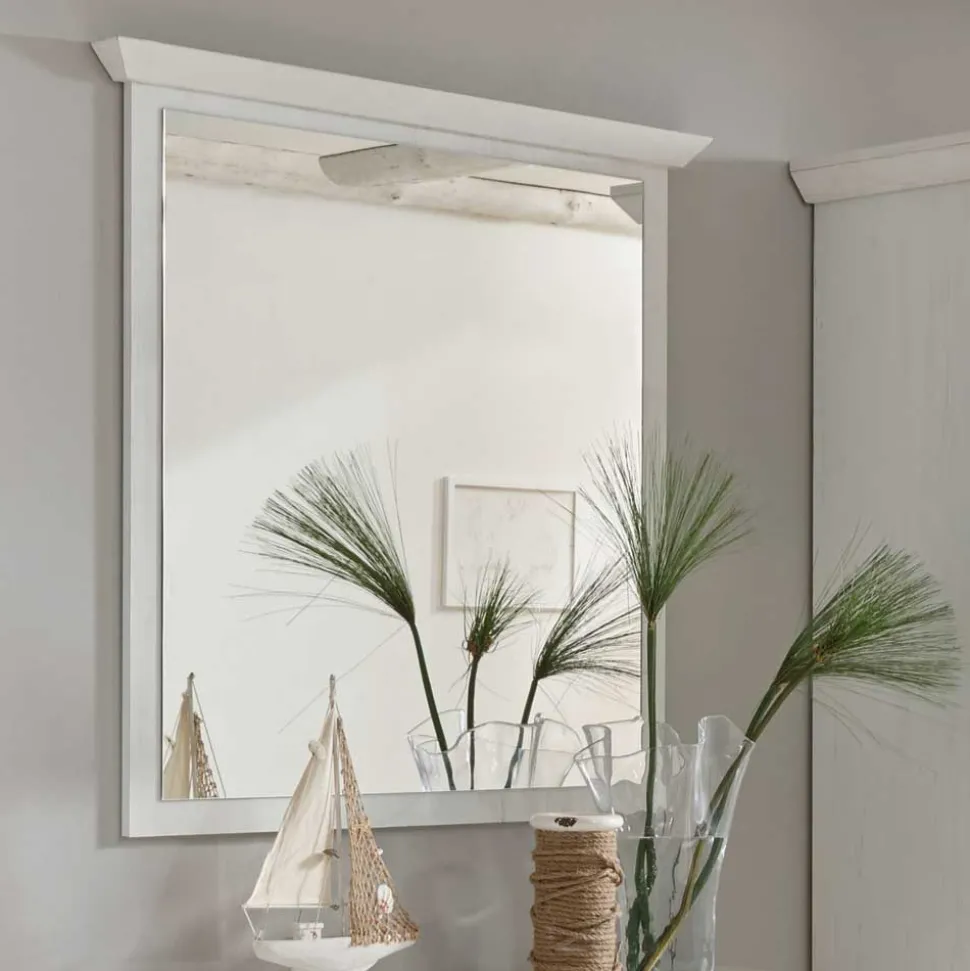 Weißer Flurspiegel im Landhausstil - Chelles