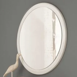 Weißer Garderobenspiegel mit Holzrahmen - Axdonira