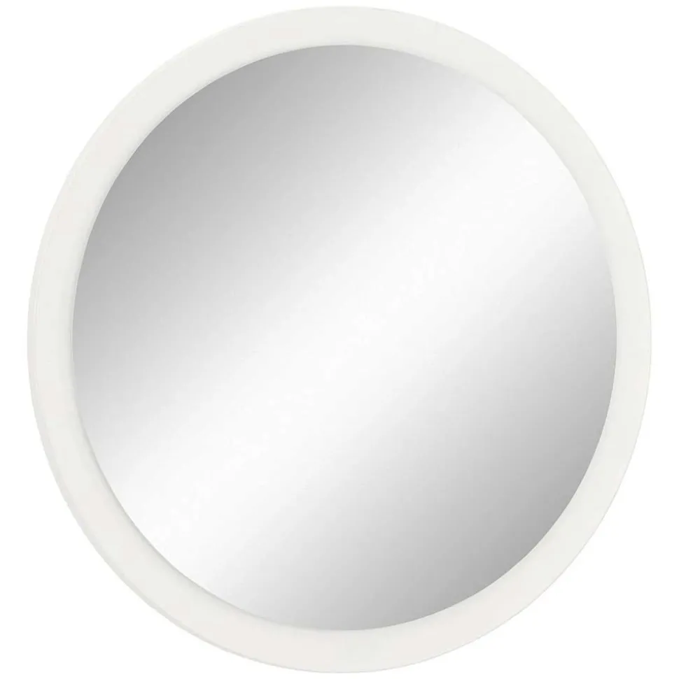 Weißer Garderobenspiegel mit Holzrahmen - Axdonira