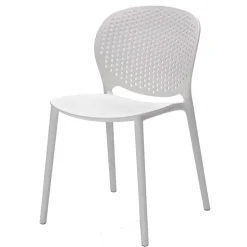 Weißer Gartenstuhl aus Kunststoff Fanovic stapelbar (4er Set)